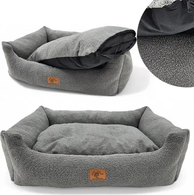 Produktbild von Hundebett Waschbar Hundekissen flauschig 95x75 Hundesofa, erhöhte Ränder