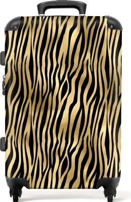 Produktbild von NoBoringSuitcases.com® Großer Koffer - Luxus - Gold - Gemustert - Kombinationsschloss TSA - Hartschalen Trolley 4 Rollen - 72 liter - Reisekoffer - 66 cmKoffer Mittelgroß 67x43x25 cm, 72L,