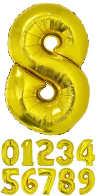 Produktbild von XXL Zahlen Folienballon 100 cm - Gold 9 Zahl: 5