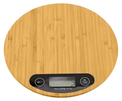 Produktbild von Verk 17137 Bambus-Küchenwaage 5 kg LCD 20 x 20 cm