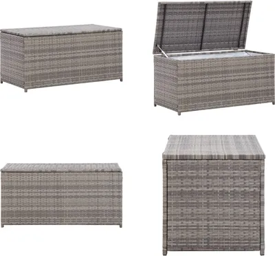 Obrázok produktu pre vidaXL Záhradný box z polyratanu 100x50x50 cm sivý - Vonkajší úložný box - Vonkajšie úložné boxy - Úložný box - Úložné boxy