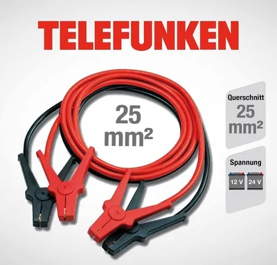 Produktbild von Telefunken Starthilfekabel 25 mm² für 12 und 24 V