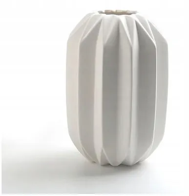 Produktbild von Vase Weiß 16.0 cm – Dekovase aus Keramik – Blumenvase für Wohnzimmer, Schlafzimmer und Büro