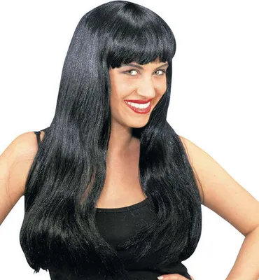 Produktbild von Julia Langhaar Perücke mit Pony schwarz für Damen
