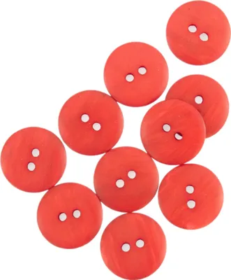 10 x Trendiger Knopf, strukturlook, campari matt, 18 mm