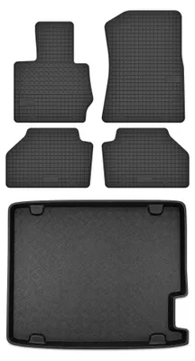 Produktbild von Gummimatten + Kofferraumwanne für BMW X4 F26 2014-2018 (SUV, Standard-Kofferraum) – Schwarz, passgenau – Wielganizator