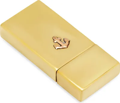 Produktbild von Tragbarer Schiebe -Aschenbecher Messing gold 3x7x1cm Anker Ascher maritimen Stil