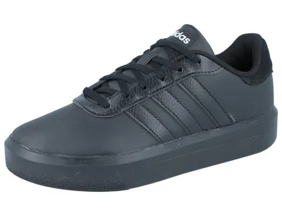 A black Adidas Court Platform sneaker is shown against a white background.