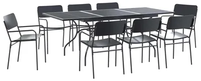 Produktbild von vidaXL Garten Essgruppe 9 pcs Anthrazit Stahl
