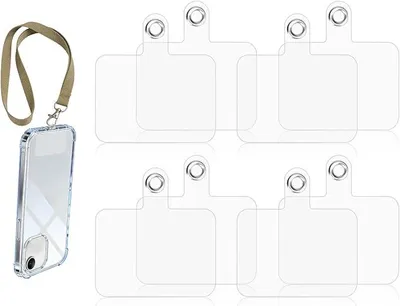 Produktbild von 8 Stück Handy Lanyard Pads,Universal Transparent Handyband Patch,Phone Tether Tabs Ersatzteil,Handykette Adapter,Handyschlaufe Anhänger,handyanhänger,für die Meisten Smartphones(6 * 5.5 cm)