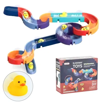 Produktbild von Kinder-Badespielzeug 34-tlg.Murmelbahn mit Saugnäpfen,DIY-Wasserbahn mit Saugnäp für Kinder 3–6 Jahre,spaßig und ideales Geschenk für Jungen & Mädchen