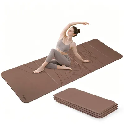 Productafbeelding van FunLife Opvouwbare Yogamat XXL, 190x66 cm – 10 mm dik, antislip fitness- en gymnastiekmat voor yoga, Pilates, thuisoefeningen en buitenshuis