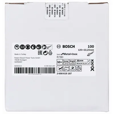 Image de Disques abrasifs sur fibre X-LOCK R780 pour métal et inox G80 - BOSCH - 2608619186