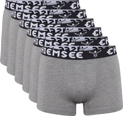 Produktbild von CHIEMSEE Herren Boxershorts, 6er Pack - Shorts, Logobund, einfarbig Grau S