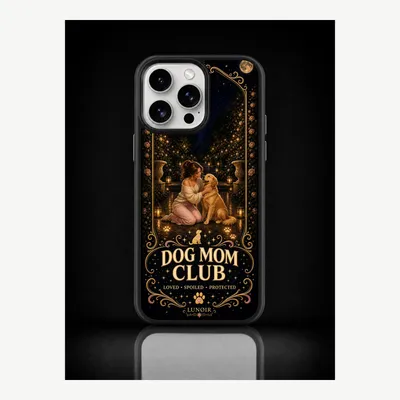 Productafbeelding van iPhone 15 Pro Max hoesje, telefoonhoesje, beschermhoesje met het motief "hondenmama" – LUNØIR ©