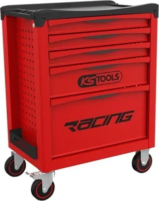 Image de Servante d'atelier vide KS Tools Racing 5 tiroirs, Charge 30 kg par tiroir, 4 Roues