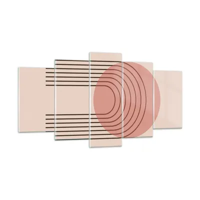 Produktbild von Bilder auf glas - 5 Teile - Abstraktion Minimalismus Kreide - 160x85cm - Glasbilder - Wandbilder - Bilder - Wanddekoration aus Glas - Glas Bilder - Wandbild auf Glas - GEA160x85-4446