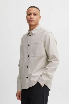 Image de !Solid SDFidel Surchemise pour homme, chemise décontractée, chemise, surchemise, veste chemise, couleur unie, poches poitrine, coton de haute qualité