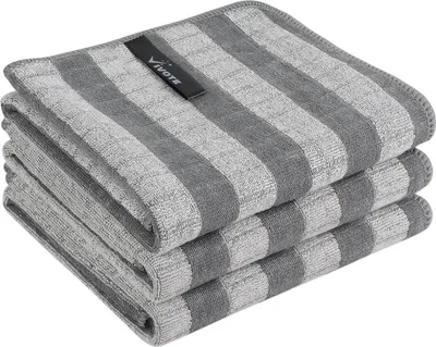Produktbild von Mikrofaser Bambus Geschirrtücher 3er Set Grau 40*60cm