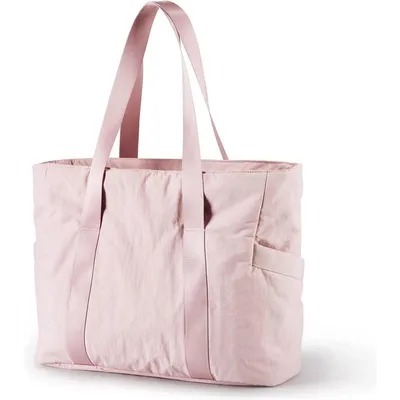 Produktbild von Damen Handtasche & Große Shopper Umhängetasche mit Reißverschluss - Schultertasche, Laptoptas, Schultasche für Reise, Yoga & Alltag - Rosa