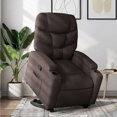 Produktbild von Cloris DesignMöbel Relaxsessel mit Aufstehhilfe Dunkelbraun Stoff , Klassische Sessel 2024 Neu