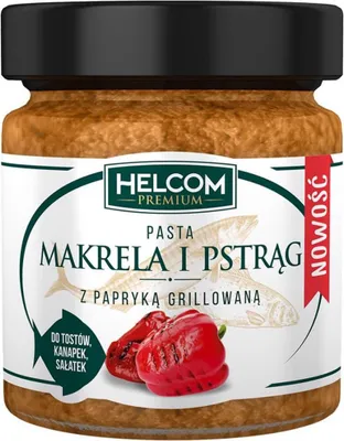 Zdjęcie produktu dla Helcom Pasta Makrela I Pstrąg Z Papryką Grillowaną 225 Ml
