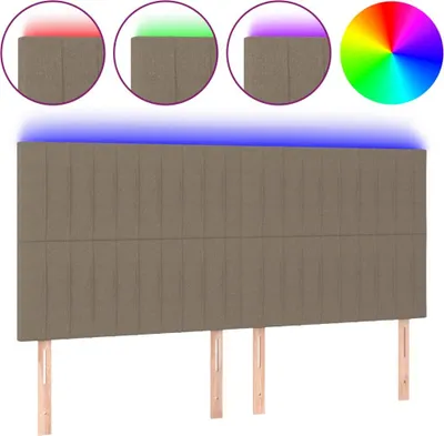 Produktbild von vidaXL LED Kopfteil Taupe 160x5x118/128 cm Stoff