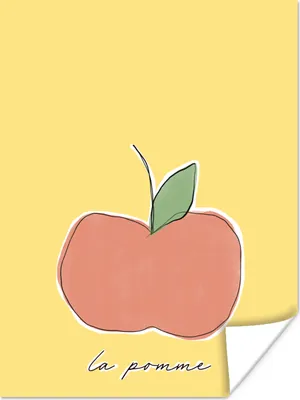 Produktbild von MuchoWow® Poster Apfel - Obst - Text 90x120 cm - Wohnzimmer