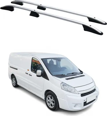 Image de Barres de toit longitudinales pour Citroen Jumpy 2006-2016 L2 Aluminium Gris