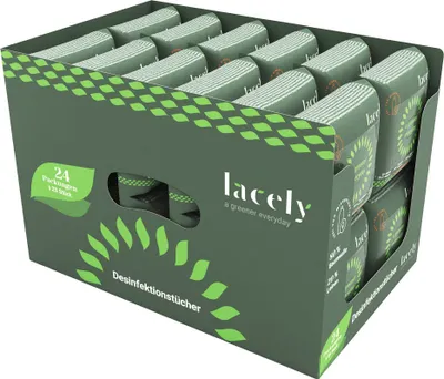 Produktbild von lacely Desinfektionstücher aus Baumwolle & Leinen, sanft zur Haut, 24x25 Tücher
