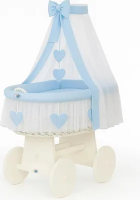 Image de LIT POUR BÉBÉ MY SWEET BABY en fibre naturelle blanche avec baldaquin et matelas PREMIUM