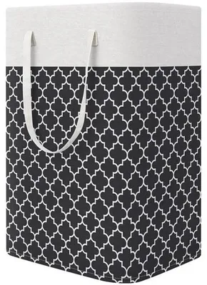 Produktbild von Unyqoos® Zusammenklappbarer wasserdichter Wäschekorb – 75 L, 43×60 cm, Canvas mit PE-Beschichtung, verstärkte Tragegriffe, formstabil