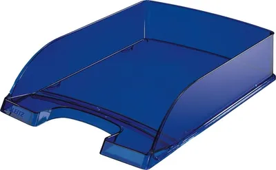 Produktbild von Briefablage A4 Polystyrol hochglänzend blau transparent Packung mit 5 Stück