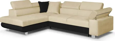 Produktbild von Ecksofa mit Schlaffunktion, CREDO Wellenfederung, links - Beige/Schwarz