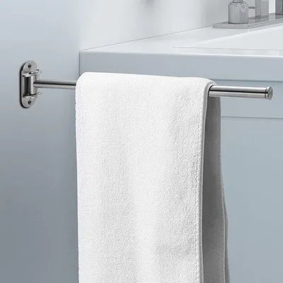 Produktbild von Ibenzoa® Handtuchhalter aus Edelstahl, Teleskop 40–60 cm, 180° schwenkbarer Arm, verstellbar für Badezimmer – Wandmontage, korrosions- & kratzfest, platzsparend