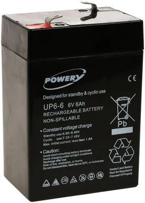 Image de Powery Batterie au plomb-gel UP6-6 6V 6Ah