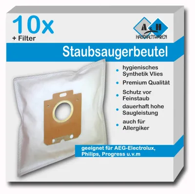 Staubsaugerbeutel, 10 Stück, für AEG Equipt AEQ 20+/25+
