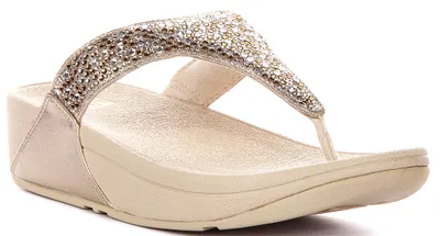 Produktbild von Fitflop Lulu Toe In Platino Glitter For Women – 6.5 UK - 40 EU - 8.5 US / Platino