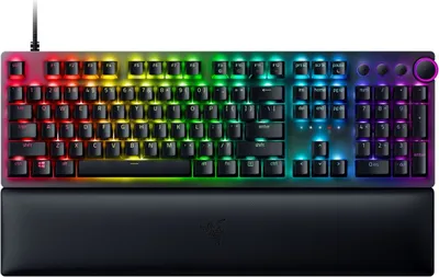 Produktbild von Razer Huntsman V2, Volle Größe (100%), Kabelgebunden, USB, QWERTY, RGB-LED, Schwarz