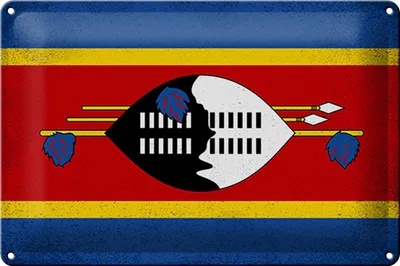 Produktbild von Blechschild Flagge Swasiland 30x20cm Flag Eswatini Vintage