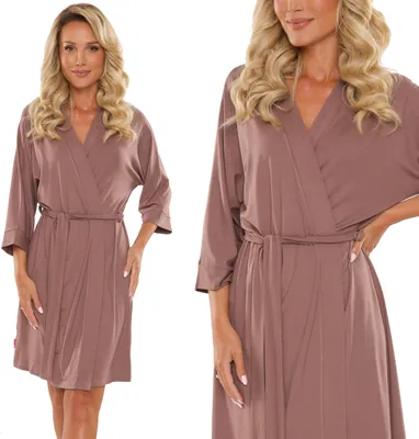 Produktbild von Dámsky viskózový župan VISA 871, moka, 2XL