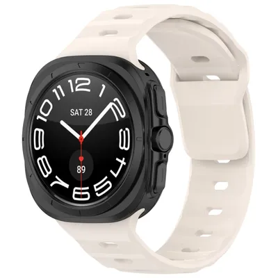 Produktbild von Für Samsung Galaxy Watch Ultra 47mm Solid Color Silikon Sport Arm Band Ersatz Beige