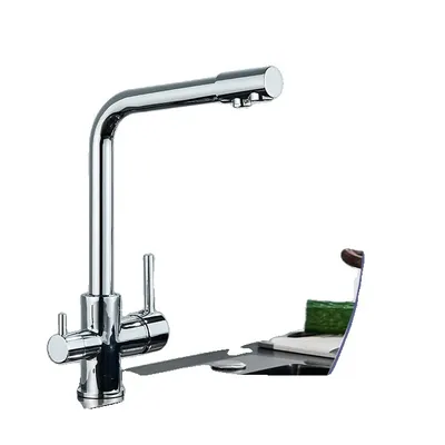 Immagine prodotto di Rubinetto da cucina, doppio spruzzatore, filtro acqua potabile, cromo