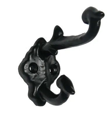 1 Garderobenhaken Handtuchhaken Wandhaken Kleiderhaken 65x32mm schwarz vintage
