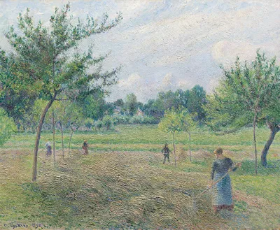 Produktbild von Legendarte - Kunstdruck auf Leinwand - Heuernte bei Éragny Camille Pissarro - Wanddeko, Canvas cm. 50x60