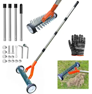 Obrázek produktu pro Omgoods – Ruční vertikutátor s koly a dlouhou rukojetí