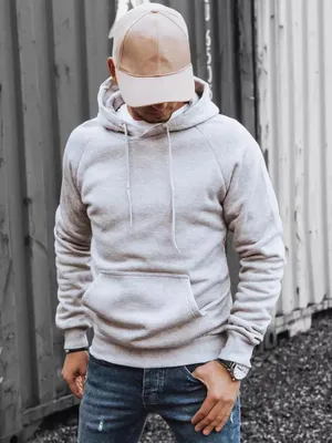 Produktbild von Dstreet Herren-Kapuzenpullover mit Kapuze Olaru hellgrau XXL