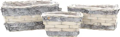 Produktbild von Holz Körbe mit Einsätzen ( A ) Viereckig 3er Set