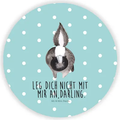 Produktbild von Mr. & Mrs. Panda magnet Stinktier Angriff - Türkis Pastell - Geschenk, Raubtier, whiteboardmagnet, Drohung, Skunk, wütend, pinnwand, für magnettafel, kühlschrank