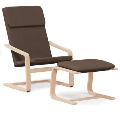 Produktbild von Relaxsessel mit Hocker Dunkelbraun Stoff